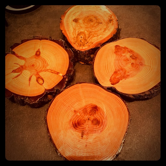 Other - Set of 4 wooden Cypress coasters